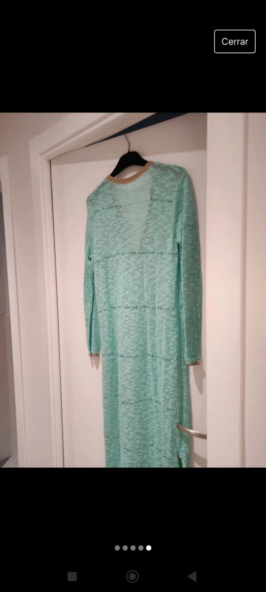 Vestido largo de punto, tejido a mano 