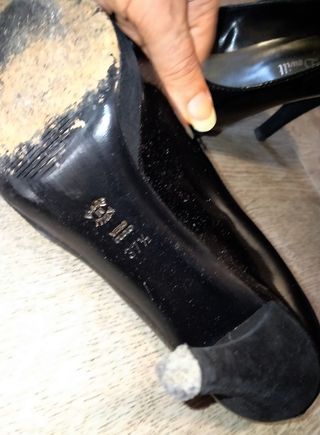 Scarpe décolleté vernice nera vera pelle