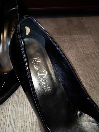 Scarpe décolleté vernice nera vera pelle