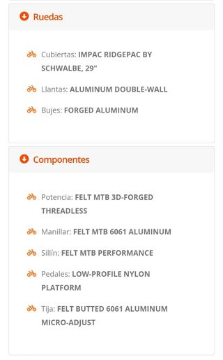 Bicicleta MTB Felt 29"