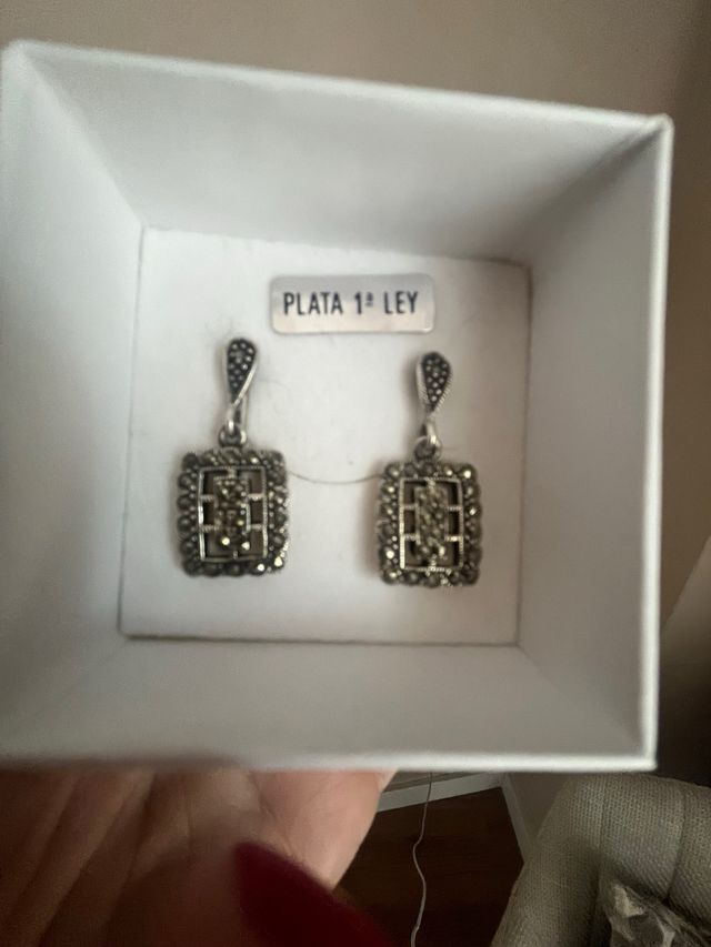 Pendientes plata con marquesitas
