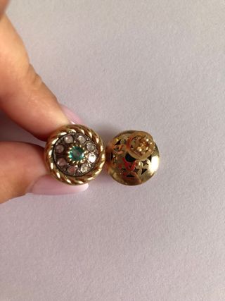 Pendientes oro 18k diamantes y esmeraldas 
