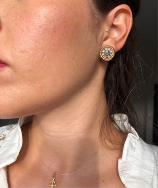 Pendientes oro 18k diamantes y esmeraldas 