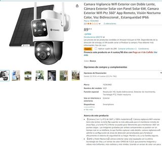 Cámara Vigilancia Exterior Solar