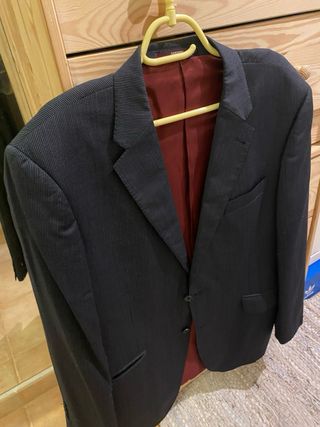 Americana hombre Cortefiel, azul oscuro raya