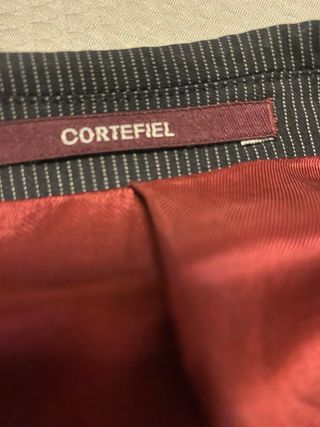 Americana hombre Cortefiel, azul oscuro raya