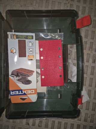 Lijadora banda con lijas variadas