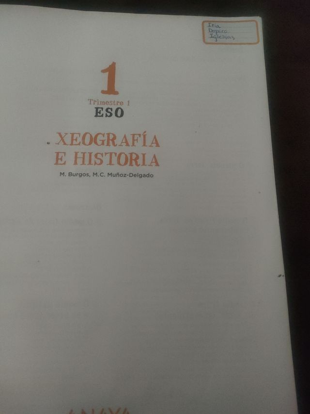 Xeografìa e Historia 1°ESO