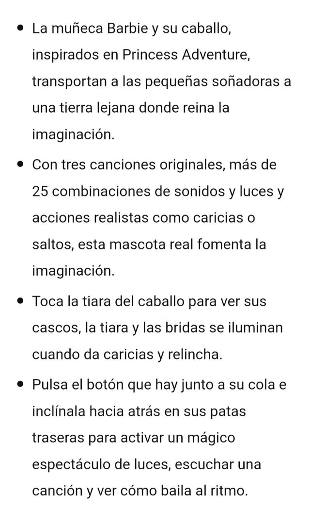 Barbie Princesa Aventura caballo luz/música