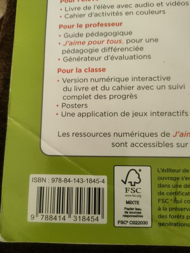 Libro de francés 1° ESO