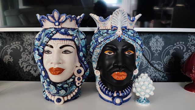 Belle teste di moro altezza 38 cm caltagirone