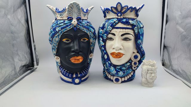 Belle teste di moro altezza 38 cm caltagirone