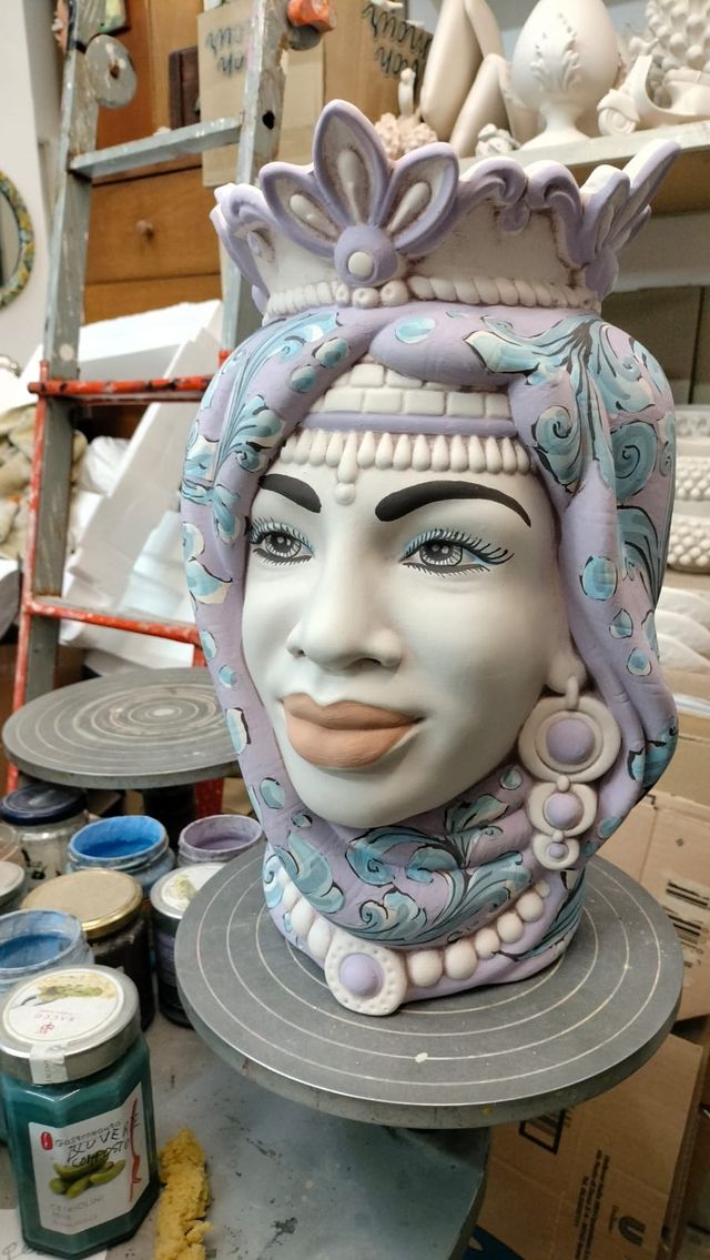 Belle teste di moro altezza 38 cm caltagirone