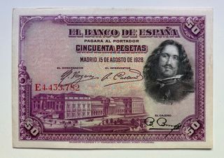 Billete 50 Pesetas 1928 EBC. Republica