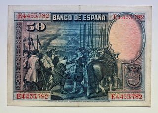 Billete 50 Pesetas 1928 EBC. Republica