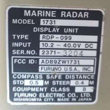 PLOTTER RADAR MARINO  FURUNO SIN GARANTIA