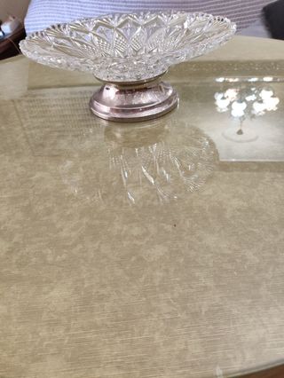 Frutero de de cristal y metal 33 cm