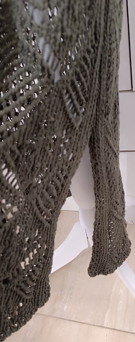 Vestido crochet verde caqui