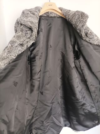 Abrigo de astracán gris mujer