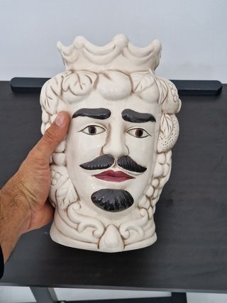 Vaso Testa di Moro Ceramica 16x25 cm