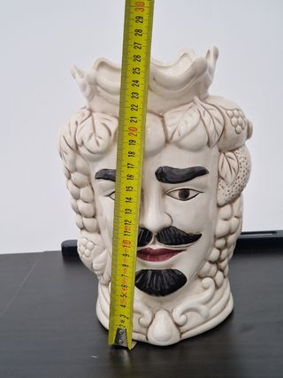 Vaso Testa di Moro Ceramica 16x25 cm