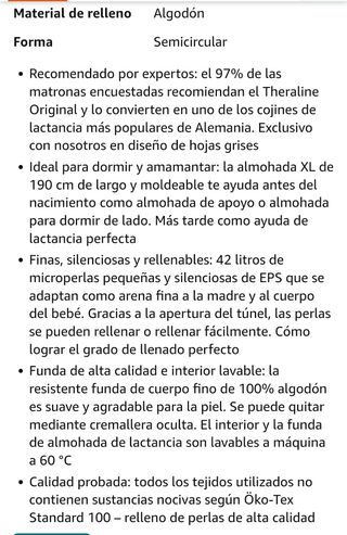 Cojín lactancia Theraline 1,90m