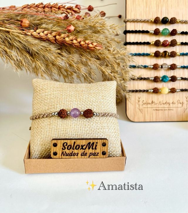 Pulsera mineral y rudraksha