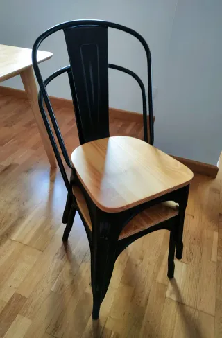 4 Sillas SKLUM Lix vintage madera negro mate