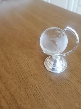 Mappamondo in vetro e argento