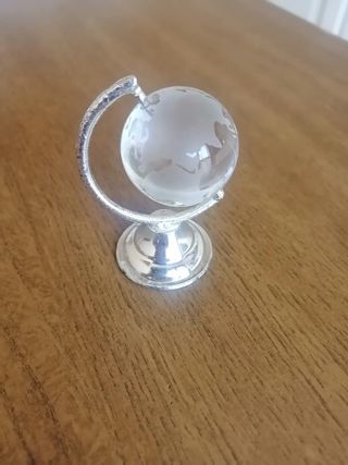 Mappamondo in vetro e argento