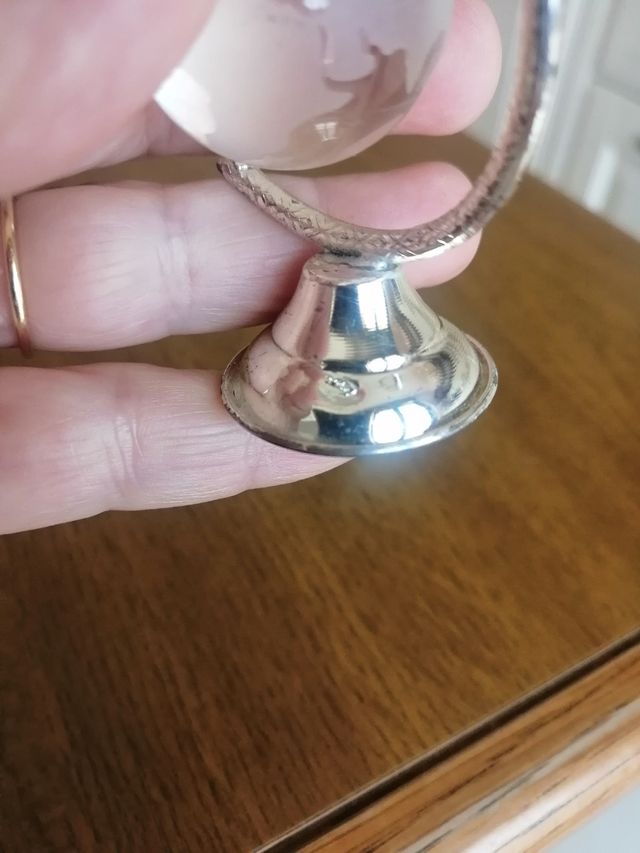 Mappamondo in vetro e argento