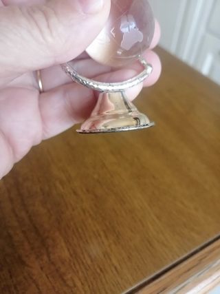 Mappamondo in vetro e argento