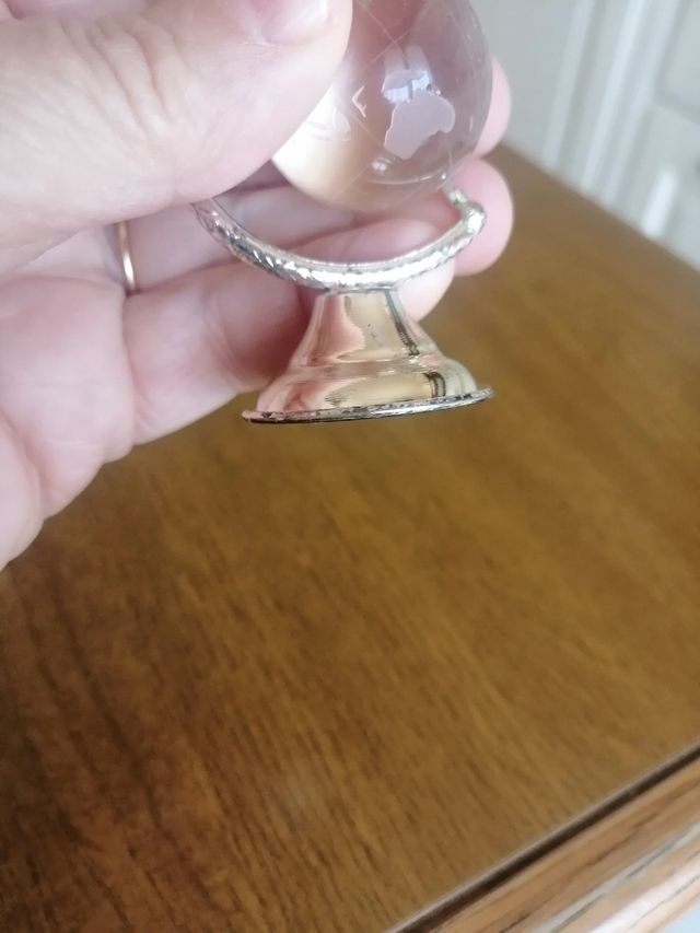 Mappamondo in vetro e argento