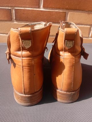 Botines piel Massimo Dutti 38 camel