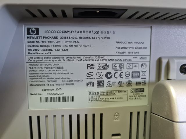 Monitor HP vs 19 + Teclado y Raton