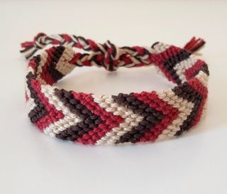 Bracciale chevron marrone rosso