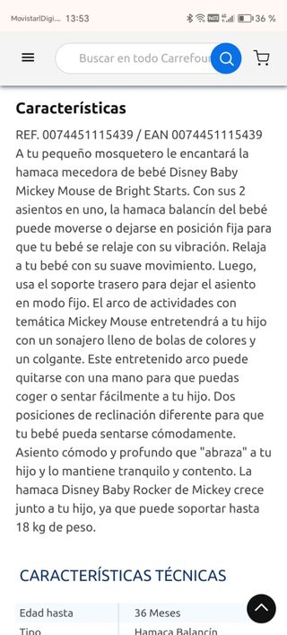 HAMACA MECEDORA MICKEY 