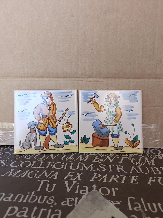 Piastrelle delle professioni di fabbro e cacciatore