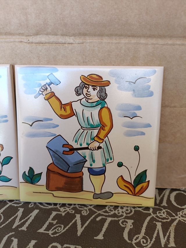 Piastrelle delle professioni di fabbro e cacciatore