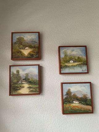 Lote de 4 cuadros decoracion en Madera