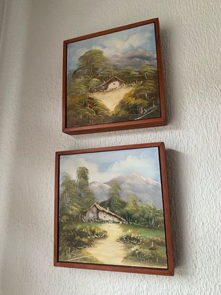 Lote de 4 cuadros decoracion en Madera