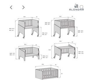 Minicuna de colecho alondra 50x80 cm (5en1)