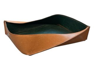 Svuota tasche in pelle beige e verde organizer 