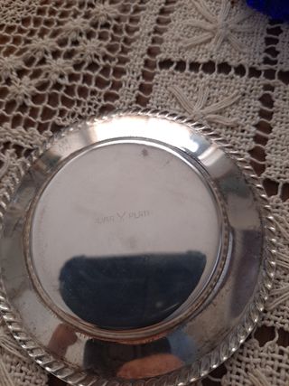 Porta Sale con piattino in Silver Plate