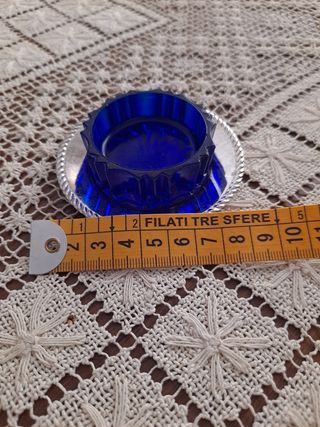 Porta Sale con piattino in Silver Plate