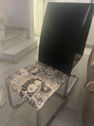 Conjunto mesa blanca 140 cm y 4 sillas