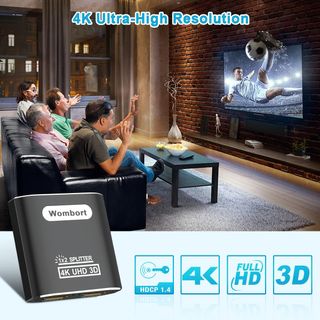 Wombort Divisor HDMI 4K, Divisor HDMI 1 Entrada 2