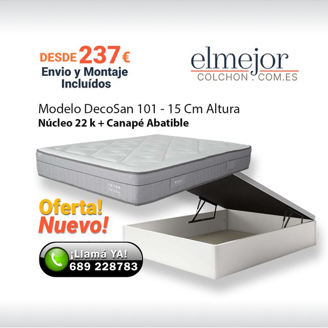 Colchón 15 cm+Canapé Abatible Nvo Oferta Wallapop