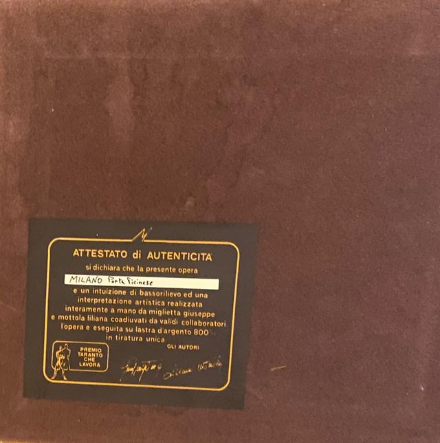 Quadro Bassorilievo Miglietta-Mottola Argento800