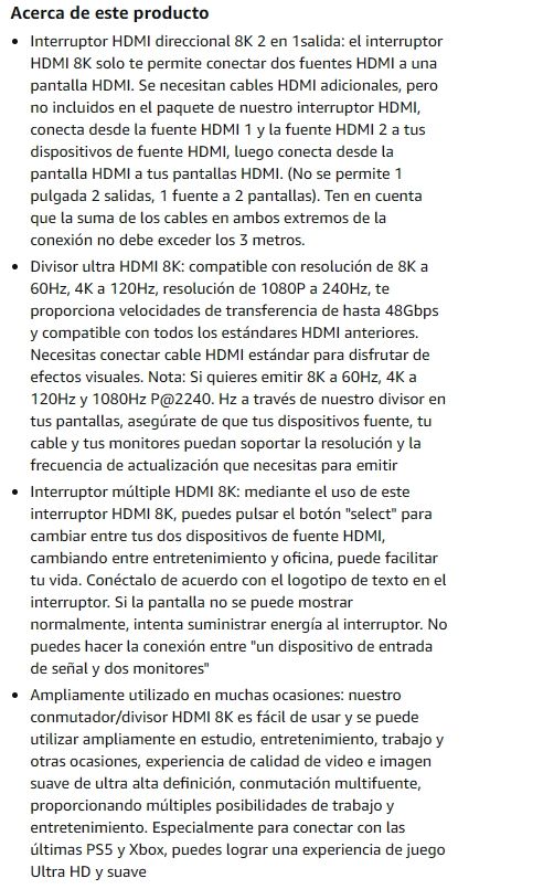 YIWENTE HDMI 2.1 Ultra HD 8K Alta Velocidad 48Gbps